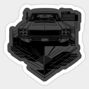 Muscle Car Charger - Engraving Noir Sticker